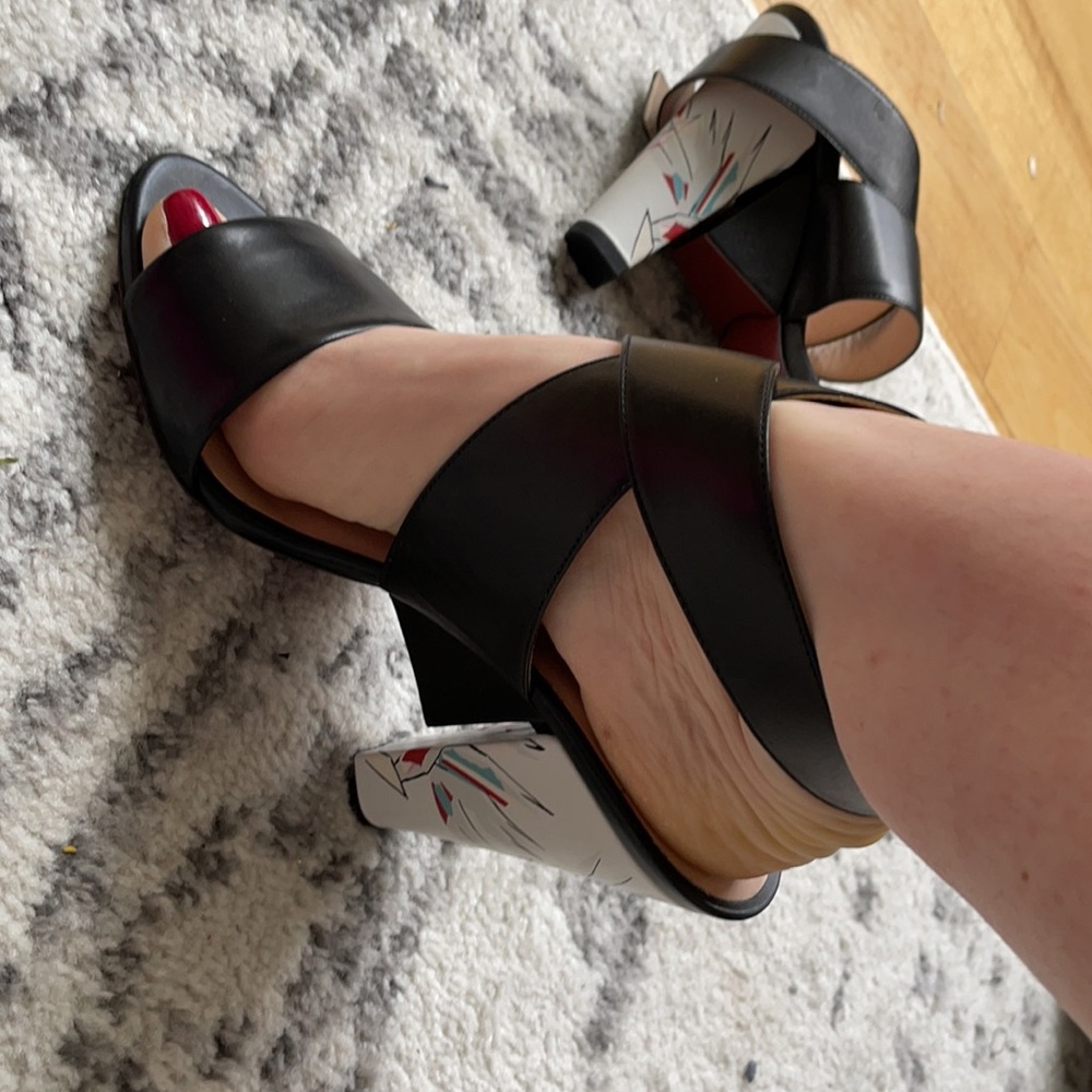 Fendi Black and Red Women's Heels